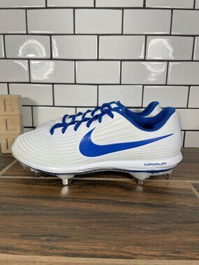 Nike Lunar HyperDiamond 3 Pro Shoes Womens 7.5 White Blue Softball Spikes Cleats